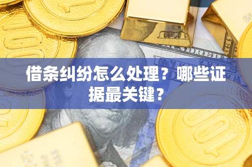 济南借条纠纷怎么处理？哪些证据最关键？