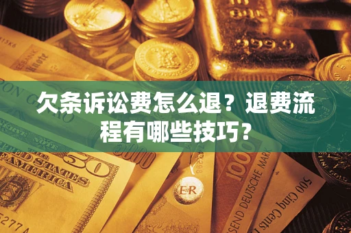 济南欠条诉讼费怎么退？退费流程有哪些技巧？